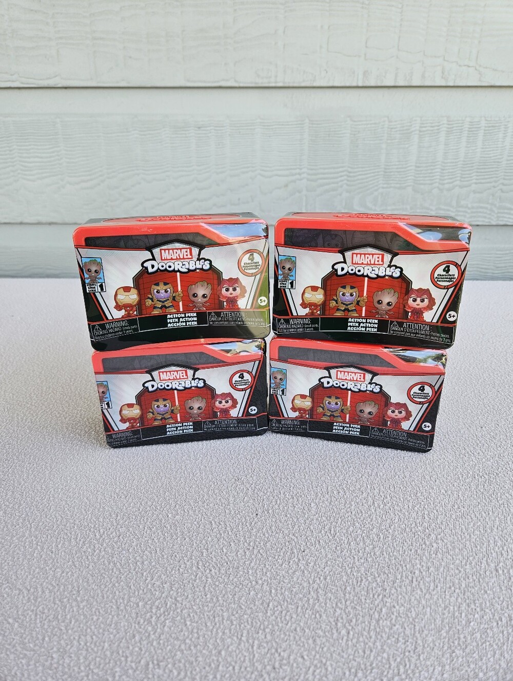 Marvel Doorables Series 1 Action Peek 1.5" Collectible Toy Set of 4 Boxes